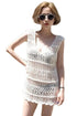 Sexy White Crochet Sleeveless Beachwear